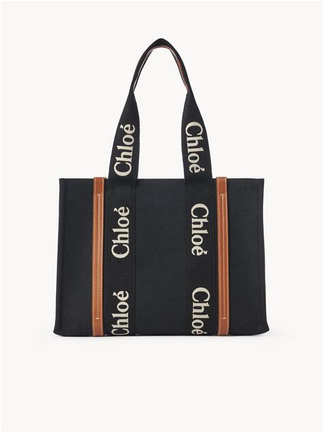 chloe woody canvas tote|chloe woody tote sale.